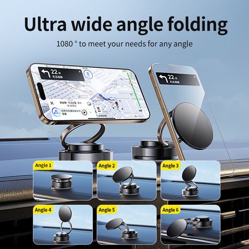 360° Home Mobile Phone Rotating Stand with Magnet Vacuum Suction Cup and Magnetic Car Mobile Phone Holder