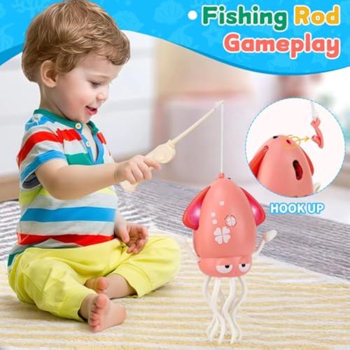 Electric Dancing Octopus Light Music Suitable for 12-18 Months Old Baby Toys, Kid Crawling Squid Toys Suitable for Toddler Tummy Time