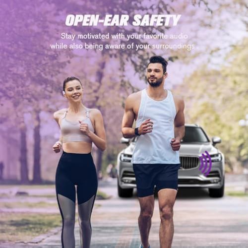 Out of Ear Open Ear Headphones Outside The Ear Wireless Ear Hanging Bluetooth Headset Ows Over The Ear Open Ear Buds Earbuds Outside The Ear Headphones Bone Air Conduction Earbuds Purple