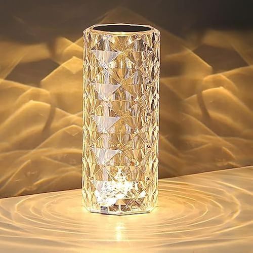 Portable Crystal Table Lamp 3 Color Touch Control Rechargeable Lamp Crystal Bedside Lamp Night Light,Room Decor Desk Lamp
