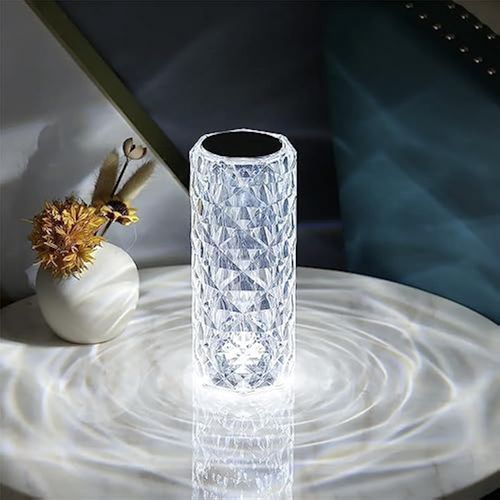 Portable Crystal Table Lamp 3 Color Touch Control Rechargeable Lamp Crystal Bedside Lamp Night Light,Room Decor Desk Lamp