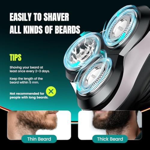 Electric Razor for Men - Rechargeable Electric Shaver for Men, Rechargeable Waterproof Wet Dry Cordless Razor