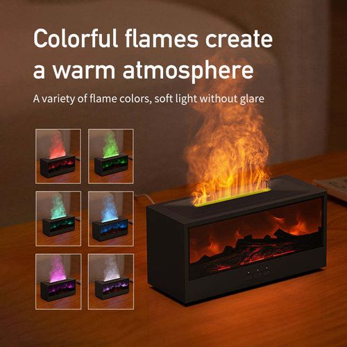 Creative Simulated Fireplace Humidifier Aroma Diffuser Flame Fireplace Ultrasonic Humidifier with Remote Control