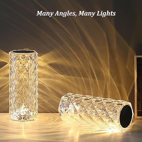 Portable Crystal Table Lamp 3 Color Touch Control Rechargeable Lamp Crystal Bedside Lamp Night Light,Room Decor Desk Lamp