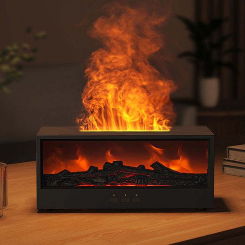 Creative Simulated Fireplace Humidifier Aroma Diffuser Flame Fireplace Ultrasonic Humidifier with Remote Control