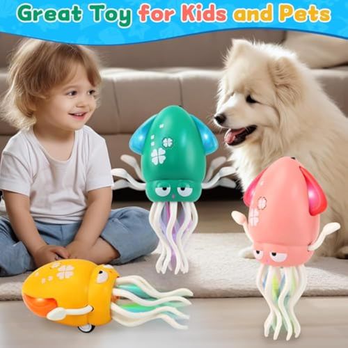 Electric Dancing Octopus Light Music Suitable for 12-18 Months Old Baby Toys, Kid Crawling Squid Toys Suitable for Toddler Tummy Time