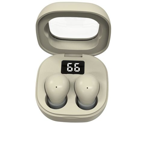 🌟New Beige TWS Bluetooth Earbuds with LED Display - Ultimate Wireless Audio Experience!