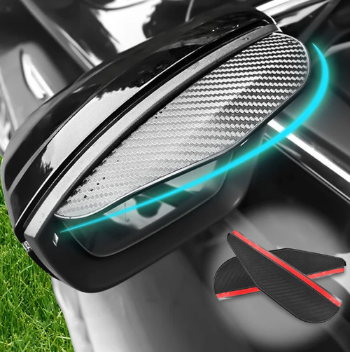 2pcs Carbon Fibre Rearview Mirror Rain Cover