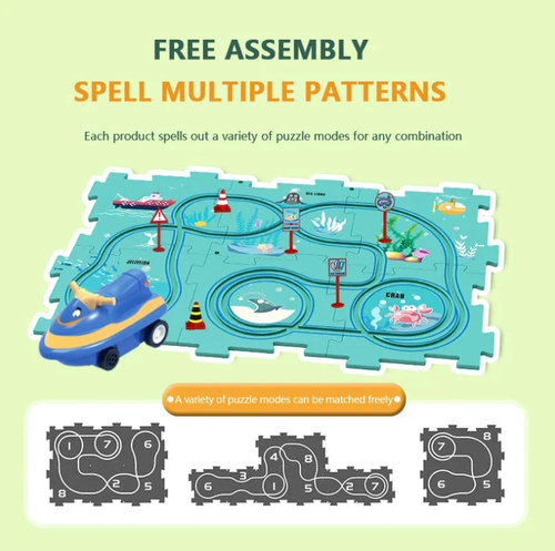 🔥Children's Educational Puzzle Track Car Play Set🚗