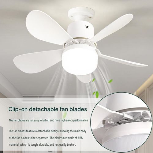 Screw-mounted ceiling fan light with detachable fan blades, bedroom ceiling light