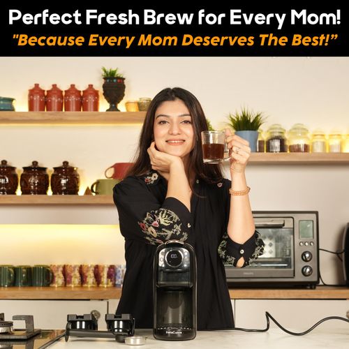 InstaCuppa 3-in-1 Espresso Coffee Maker Works with Ground Coffee, Pods & Capsules, Includes Electric Kettle Mode with Temperature Control, Adjustable Volume, Self-Cleaning, LED Touch Control & Display