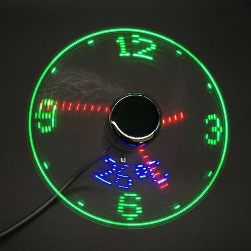 New USB Clock Fan with Real-Time Clock and Temperature Display Feature（2PCS）
