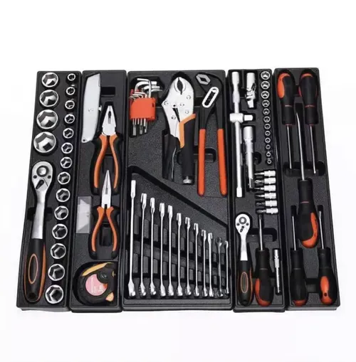 85 pieces of auto repair tool set ratchet wrench chrome vanadium steel combination disassembly suit auto repair machine repair iron box sleeve