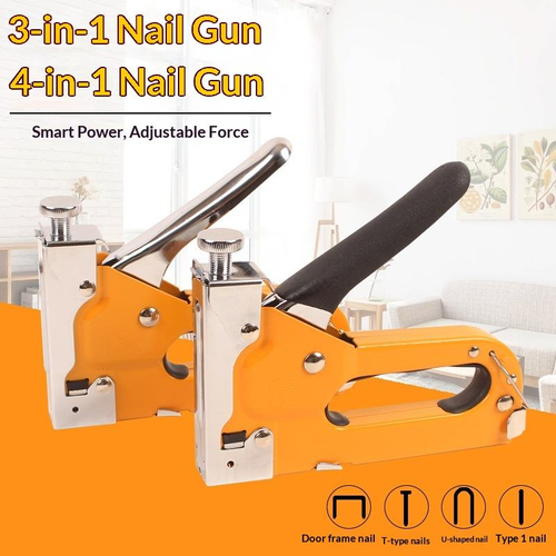 Three-use Manual Electroplating Handle Nail Gun Four-Use Code U-Type T Woodworking Horse Staple Gun Martin Gun