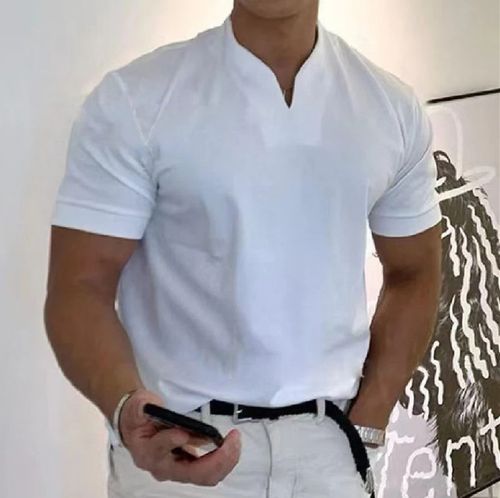 Short-sleeved V-neck Athletic T-shirt