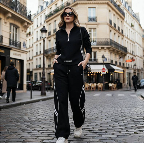 Women's Half-Zip Casual Tracksuit Set