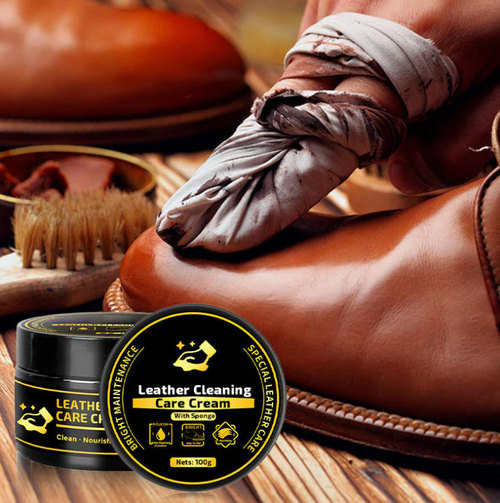 Leather Care & Cleaning Cream with Sponge（Received5 boxes）