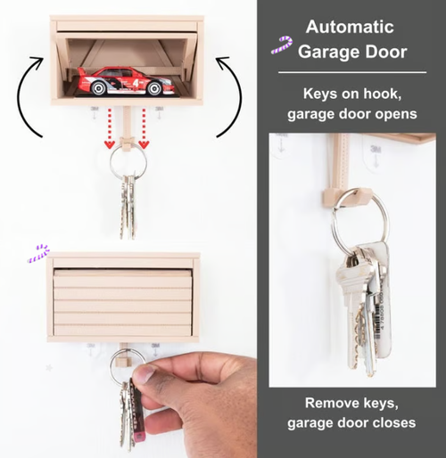 🔥Auto Garage Key Holder - Interactive Opening Door