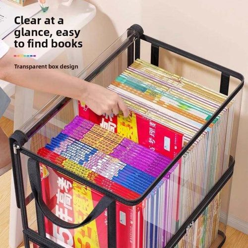 Foldable waterproof book case, multi-functional book organizer (4-pack)