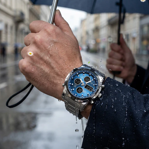 Mens Military Watch  Analog-Digital Display Waterproof  Shock-Resistant 🛡️