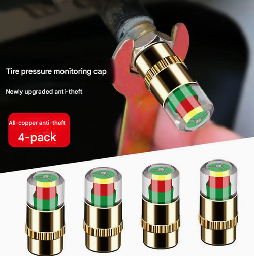 Tire pressure valve cap set