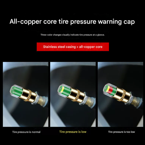 Tire pressure valve cap set