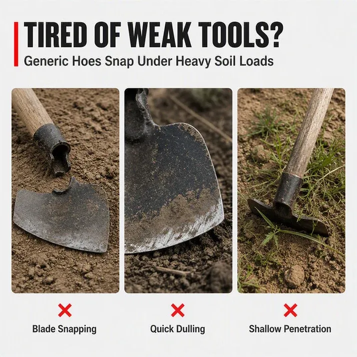 🔧 Manganese Steel Hoe Head – Heavy-Duty, High-Carbon & Quenched – Deep Root Penetration for Tough Soil 💪（2PCS)