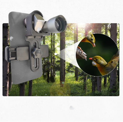 Corner binoculars (black metal model) + phone clip + tripod