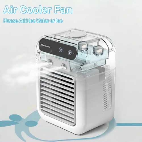 Portable Mini Air Conditioner air Cooler 1800mah USB Rechargeable Home Office Mist Fan Water Cooling Fan with 500ml Water tank