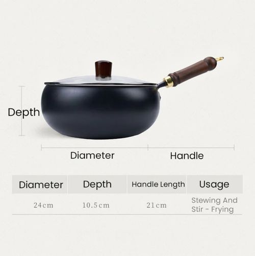 🔥Quality Assurance + Non-Toxic🔥Uncoated thick iron pot