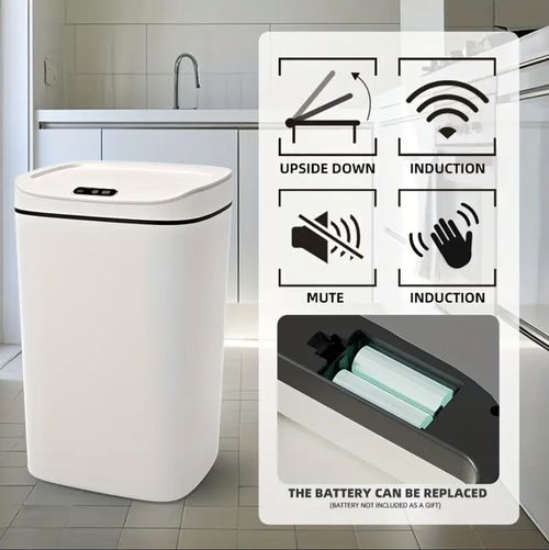 Smart Wave-Activated Trash Can - Odor-Sealing, Stylish & Durable with Easy Clean Design - Stainless Steel - For Home & Office - Perfect Gift for Housewarming & New Home