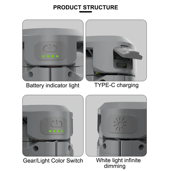 Retractable High Capacity Rechargeable Outdoor Camping Lamp