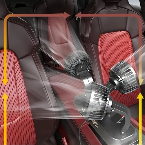 5V car fan, three-head USB interface electronic fan, 3-speed adjustable USB gadget, suitable for car cooling fan, car computer accessories - USB fan compatible with laptops