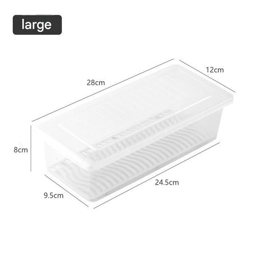 Kitchen Fridge Organizer Case Removable Drain Plate Tray for Keep Fruits Meat Fish Useful Food Fresh Storage Box（10PCS）
