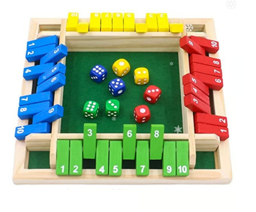 SHUT THE BOX-WOODEN DICE BOARD GAME