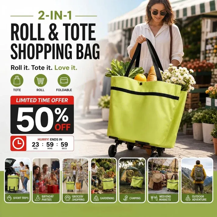 💞Foldable 2-in-1 Shopping Bag（3PCS）