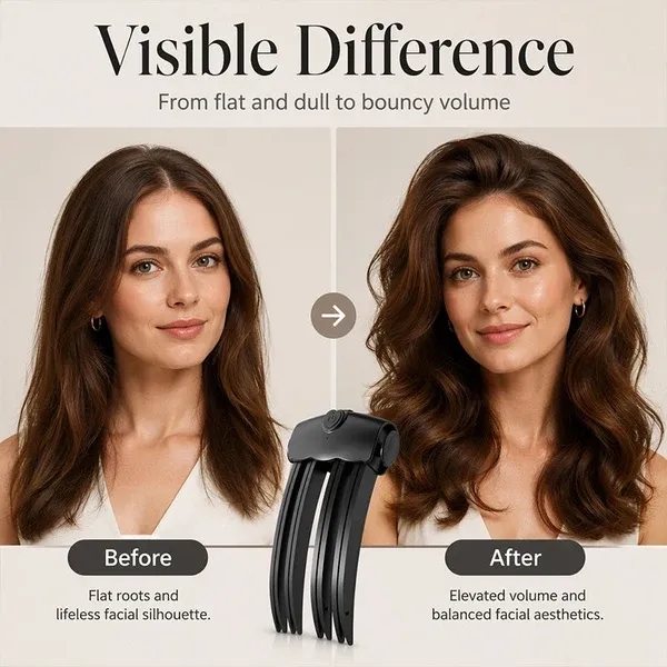 💇 Wireless Heated Volumizing Root Lift Clip, Portable Travel Hair Styling Tool for Flat Fine Hair