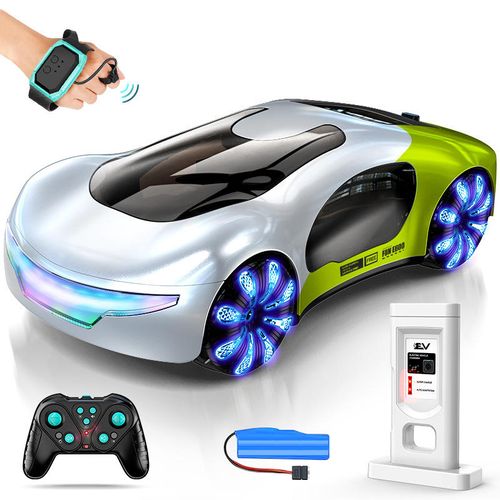 New Arrival EV New Energy Drift Remote Control Car Dual Spray Music Running Lights Stunt Car Gesture-Sensing 4-Channel