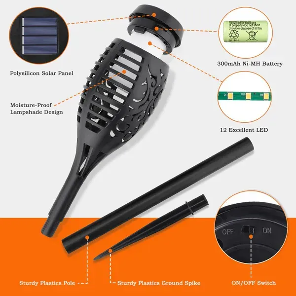 💖 Outdoor Garden Torch Solar Lights 🏡💡