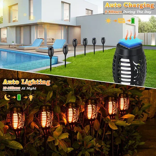 💖 Outdoor Garden Torch Solar Lights 🏡💡