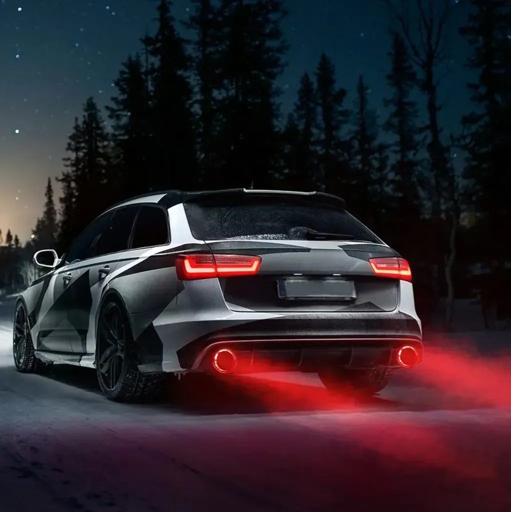 🚗LED Flaming Luminous Universal Car Modified Carbon Fiber Tail pipes💥