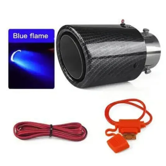 🚗LED Flaming Luminous Universal Car Modified Carbon Fiber Tail pipes💥