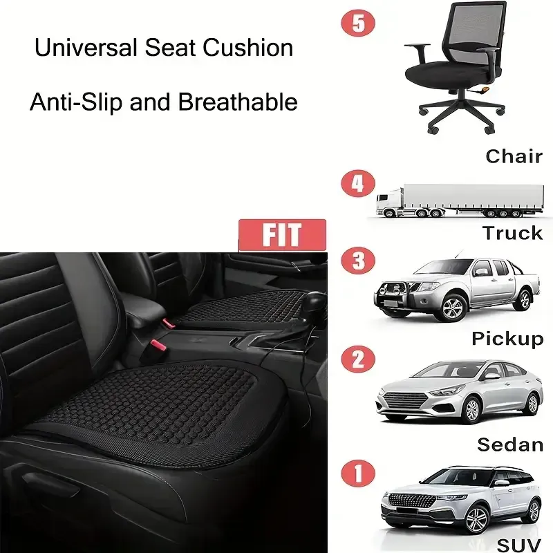 Cool and comfortable Car Seat and Cushion Pads, Universal Front Seat and Back Protectors for Car Driver Office Chair Home Use
