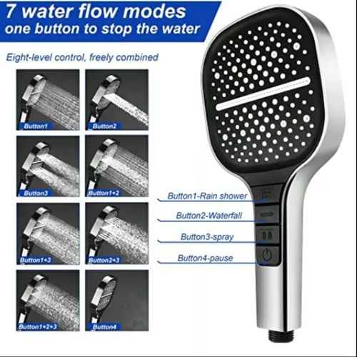 8-speed Oversized Panel Pressurized Shower Head