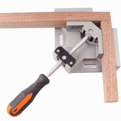 2pcs Right Angle Clamp, Aluminium Alloy Adjustable 90 Degree Corner Clamp, High Precision Woodworking Clamp Picture Frame Cabinet Clamp For Welding Framing Drilling Doweling