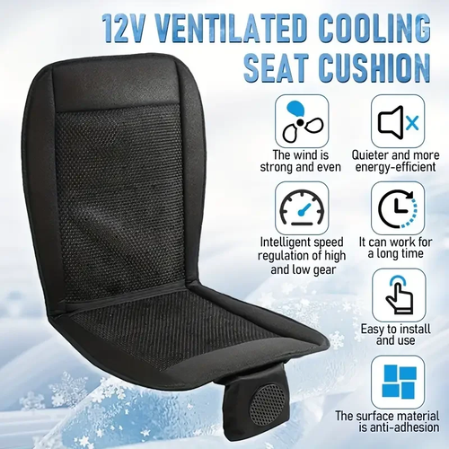 12V Cooling Car Seat Cushion With Built-In Fan - Breathable Eva Summer Ventilation, Front Seat Cover For Enhanced Comfort