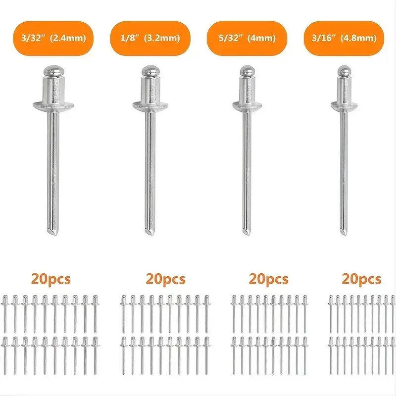 With 4 changeable Rivet Heads, Heavy Duty Single-Hand Riveter
