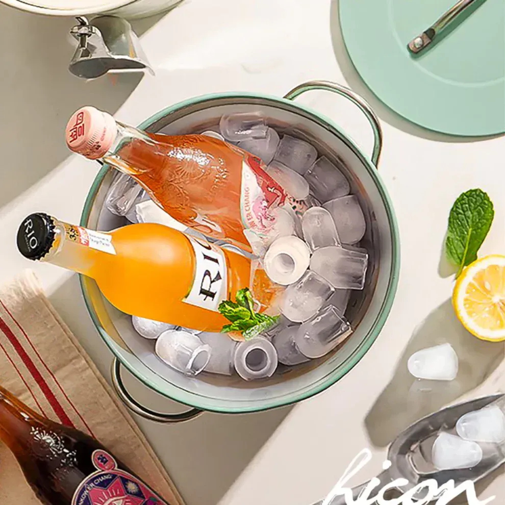 Hicon Ice Maker Automatic Electric Household Mini Square Shape Making Machine with Handle