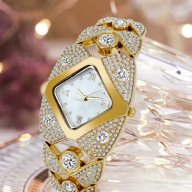⌚Women's Retro Quartz Watch with Sparkling Rhinestones