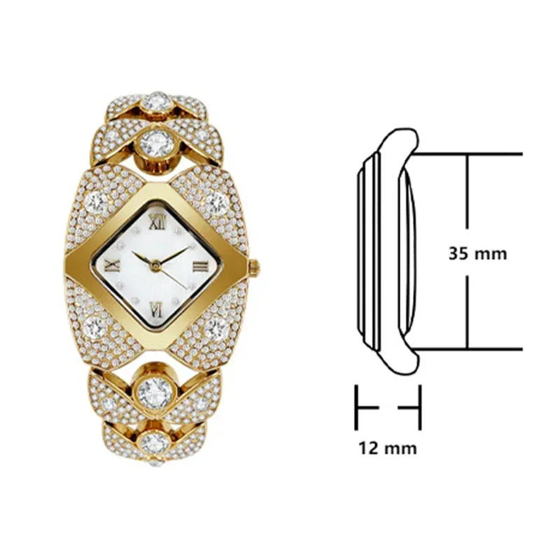 ⌚Women's Retro Quartz Watch with Sparkling Rhinestones